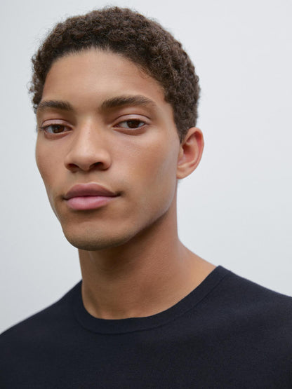 Long sleeve cotton knit sweater