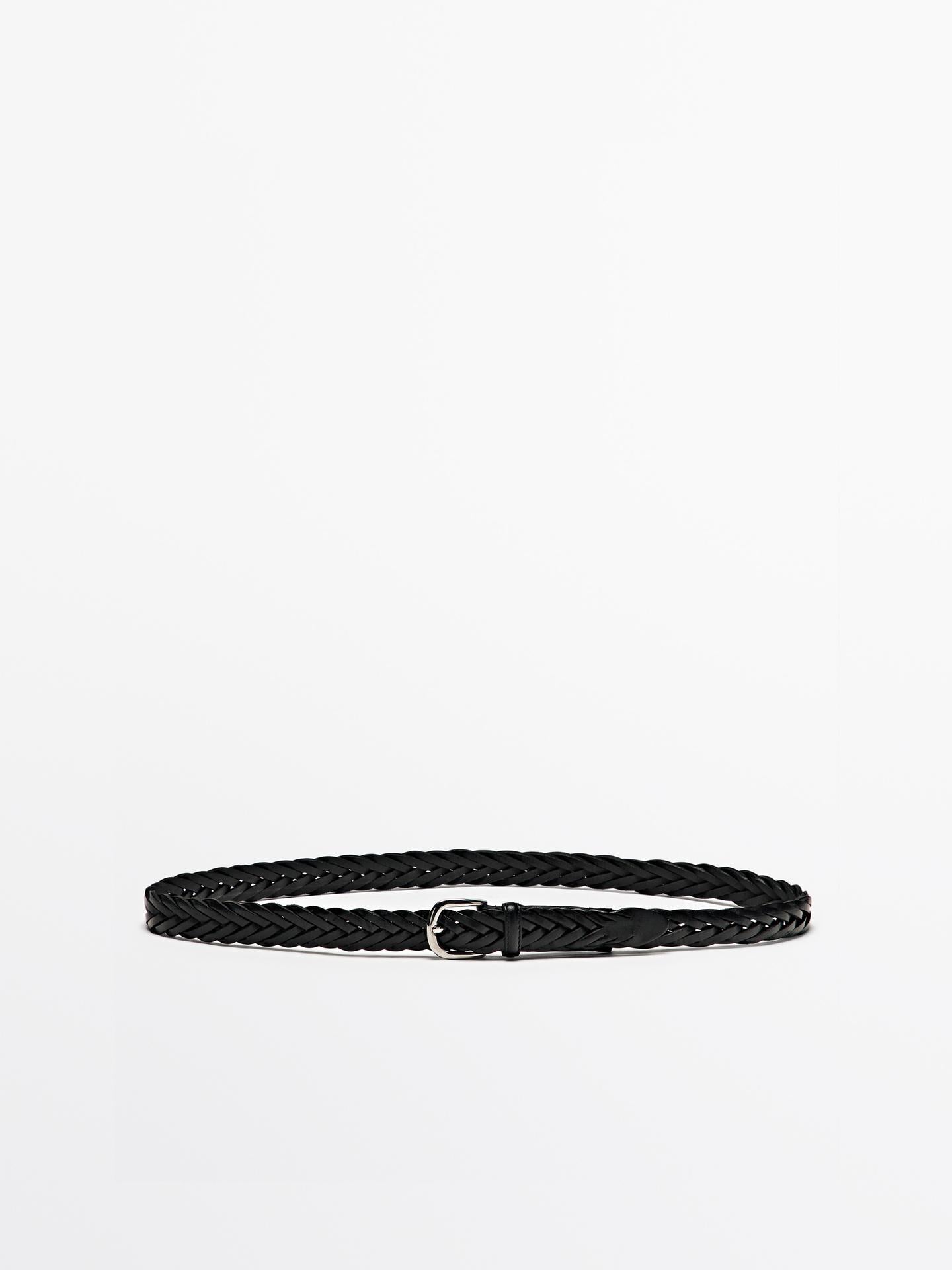 Plaited leather belt
